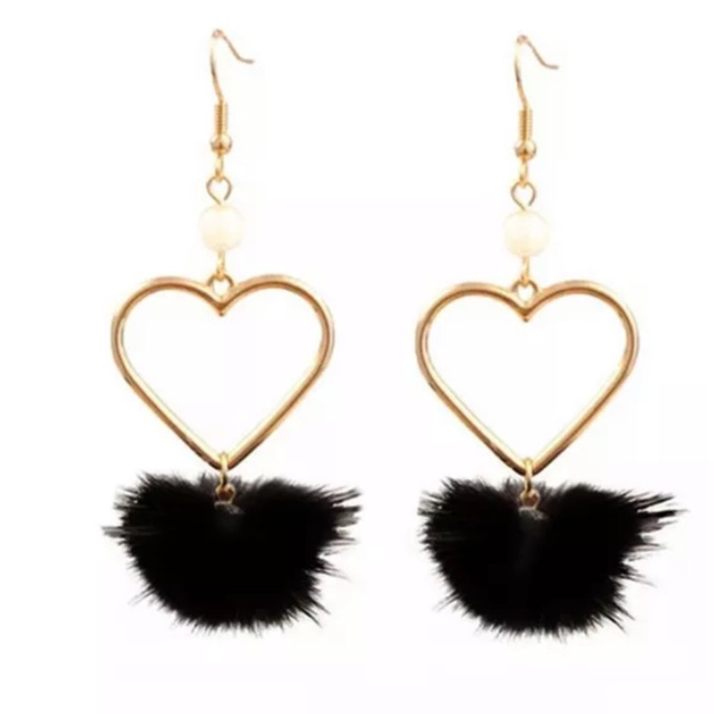 Black Heart Earrings